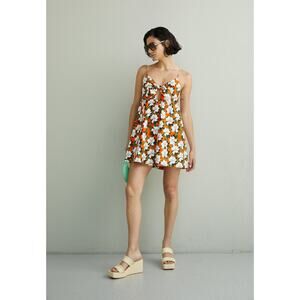 NWT Alice + Olivia 'Melvina' Floral Tie-Front Cut-Out Minidress Size 4